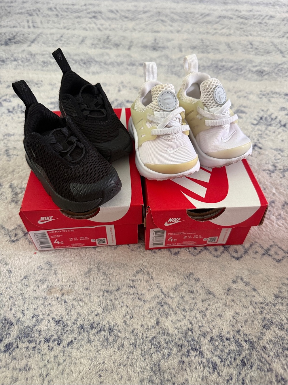Nike Kids Slip-On Sneakers in Black & White with Beige Accents